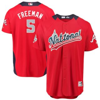 National League 5 Freddie Freeman Red 2018 MLB All-Star Game Home Run Derby Jersey