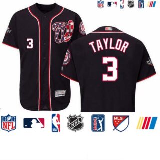 Nationals #3 Michael Taylor Navy Blue Flexbase Authentic Collection 2019 World Series Bound Stitched Baseball Jersey