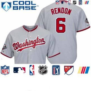 Nationals #6 Anthony Rendon Grey Cool Base 2019 World Series Champions Stitched Youth Baseball Jersey