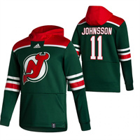 New Jersey Devils #11 Andreas Johnsson Reverse Retro Pullover Hoodie Green