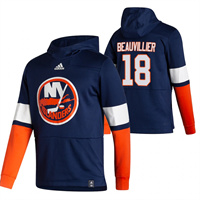 New York Islanders #18 Anthony Beauvillier Reverse Retro Pullover Hoodie Navy