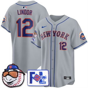 New York Mets 2025 Spring Training BASEBALL Jersey All Stitched Gray Francisco Lindor #12