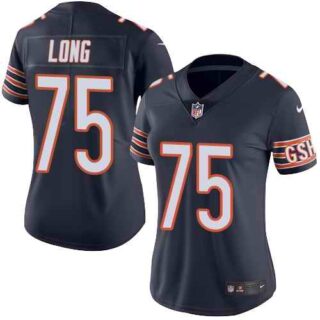 Nike Bears 75 Kyle Long Navy Women Color Rush Limited Jersey