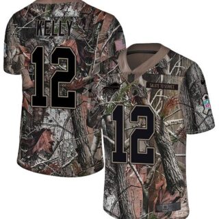 Nike Bills #12 Jim Kelly Camo Men's Stitched NFL Limited Rush Realtree Jersey