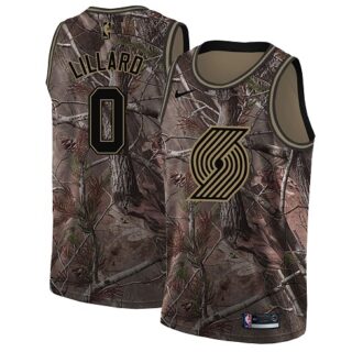 Nike Blazers #0 Damian Lillard Camo Youth NBA Swingman Realtree Collection Jersey