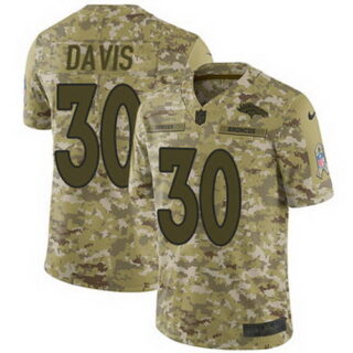 Nike Broncos #30 Terrell Davis Camo Youth Stitched NFL Limited 2018 Salute to Service Jersey