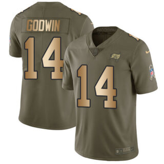 Nike Buccaneers #14 Chris Godwin Olive Gold Men's Stitched NFL Limited 2017 Salute To Service Jersey