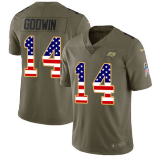 Nike Buccaneers #14 Chris Godwin Olive USA Flag Men's Stitched NFL Limited 2017 Salute To Service Jersey