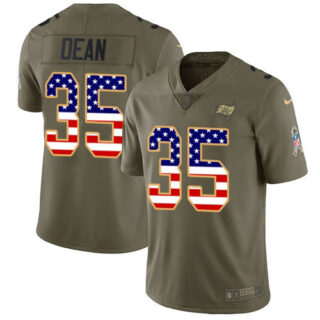 Nike Buccaneers #35 Jamel Dean Olive USA Flag Men's Stitched NFL Limited 2017 Salute To Service Jersey