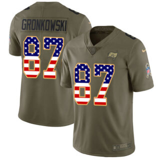 Nike Buccaneers #87 Rob Gronkowski Olive USA Flag Men's Stitched NFL Limited 2017 Salute To Service Jersey