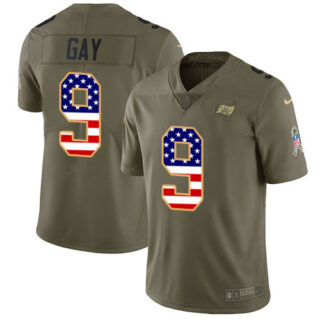 Nike Buccaneers #9 Matt Gay Olive USA Flag Men's Stitched NFL Limited 2017 Salute To Service Jersey