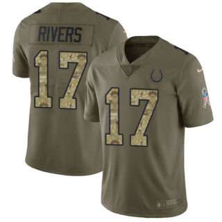 Nike Colts #17 Philip Rivers Olive Camo Men's Stitched NFL Limited 2017 Salute To Service Jersey