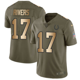 Nike Colts #17 Philip Rivers Olive Gold Men's Stitched NFL Limited 2017 Salute To Service Jersey