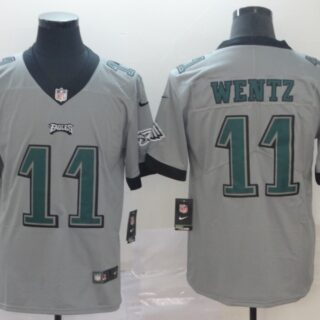 Nike Eagles 11 Carson Wentz Silver Inverted Legend Limited Jersey