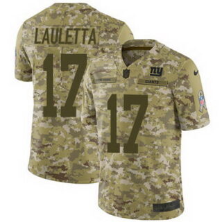 Nike Giants #17 Kyle Lauletta Camo Men's Stitched NFL Limited 2018 Salute To Service Jersey