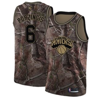 Nike Knicks #6 Kristaps Porzingis Camo Youth NBA Swingman Realtree Collection Jersey