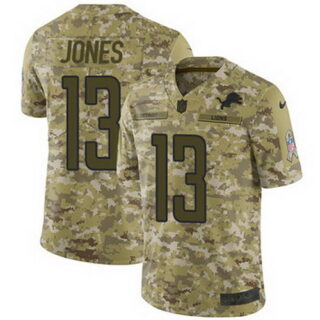 Nike Lions #13 T.J. Jones Camo Men's Stitched NFL Limited 2018 Salute To Service Jersey