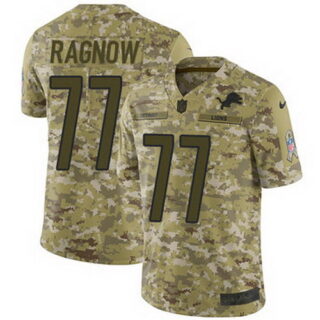 Nike Lions #77 Frank Ragnow Camo Men's Stitched NFL Limited 2018 Salute To Service Jersey