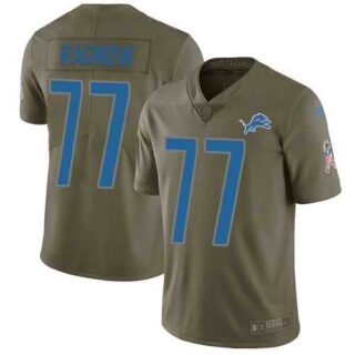 Nike Lions 77 Frank Ragnow Olive Salute To Service Limited Jersey