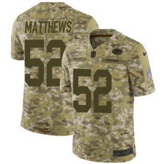Nike Packers #52 Clay Matthews Camo Men's Stitched NFL Limited 2018 Salute To Service Jersey