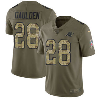 Nike Panthers #28 Rashaan Gaulden Olive Camo Men's Stitched NFL Limited 2017 Salute To Service Jersey