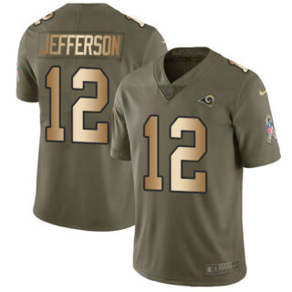 Nike Rams #12 Van Jefferson Olive Gold Men's Stitched NFL Limited 2017 Salute To Service Jersey