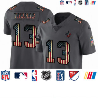 Nike Saints 13 Michael Thomas 2019 Salute To Service USA Flag Fashion Limited Jersey
