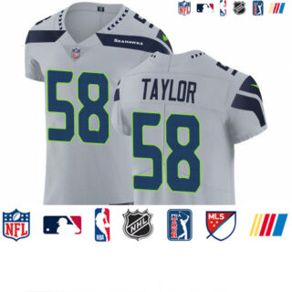 Nike Seahawks #58 Darrell Taylor Grey Alternate Men's Stitched NFL New Elite Jersey