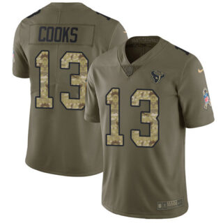 Nike Texans #13 Brandin Cooks Olive Camo Men's Stitched NFL Limited 2017 Salute To Service Jersey