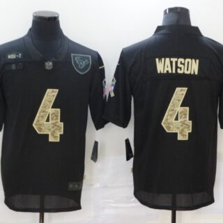 Nike Texans 4 Deshaun Watson Black Camo 2020 Salute To Service Limited Jersey