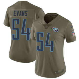 Nike Titans #54 Rashaan Evans Olive Women's Stitched NFL Limited 2017 Salute to Service Jersey