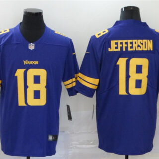 Nike Vikings 18 Justin Jefferson Purple 2020 NFL Draft Color Rush Limited Jersey