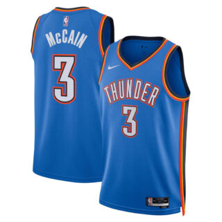 Oklahoma City Thunder #3 Jared McCain Blue Swingman Jersey Icon Edition