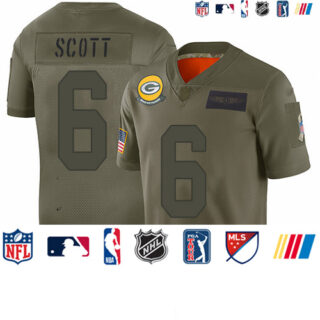 Packers #6 JK Scott Camo Youth Stitched Football Limited 2019 Salute to Service Jersey