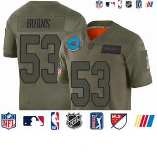 Panthers #53 Brian Burns Camo Youth Stitched Football Limited 2019 Salute to Service Jersey