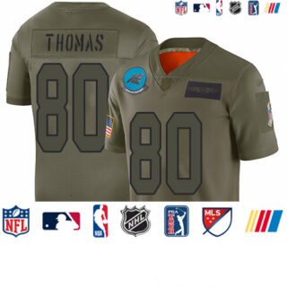Panthers #80 Ian Thomas Camo Men's Stitched Football Limited 2019 Salute To Service Jersey