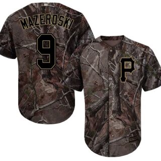 Pirates #9 Bill Mazeroski Camo Realtree Collection Cool Base Stitched Baseball Jersey