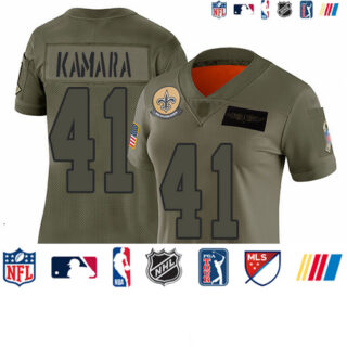 Saints #41 Alvin Kamara Camo Women's Stitched Football Limited 2019 Salute to Service Jersey