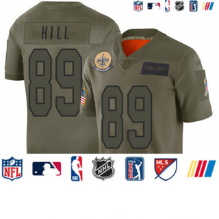 Saints #89 Josh Hill Camo Men's Stitched Football Limited 2019 Salute To Service Jersey