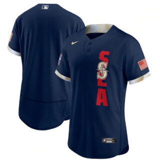 Seattle Mariners Blank 2021 Navy All-Star Flex Base Stitched MLB Jersey
