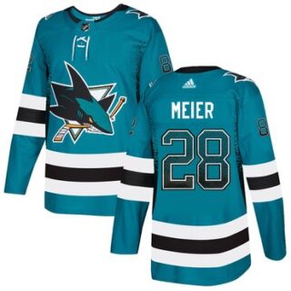 Sharks 28 Timo Meier Teal Drift Fashion Adidas Jersey