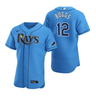 Tampa Bay Rays #12 Wade Boggs Men's Nike Light Blue Alternate 2020 Authentic Player MLB Jersey
