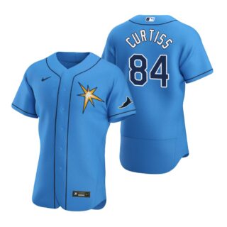 Tampa Bay Rays #84 John Curtiss Men's Nike Light Blue Alternate 2020 Authentic Team MLB Jersey