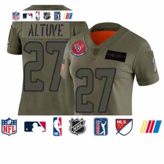 Texans #27 Jose Altuve Camo Women's Stitched Football Limited 2019 Salute to Service Jersey