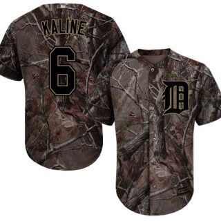 Tigers #6 Al Kaline Camo Realtree Collection Cool Base Stitched Baseball Jersey