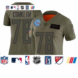 Titans #78 Jack Conklin Camo Women's Stitched Football Limited 2019 Salute to Service Jersey
