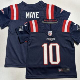 Toddlers New England Patriots #10 Drake Maye F.U.S.E. Navy Vapor Untouchable Limited Stitched Jersey