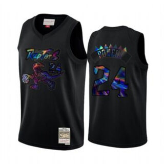 Toronto Raptors #24 Norman Powell Men's Iridescent HWC Limited NBA Jersey - Black