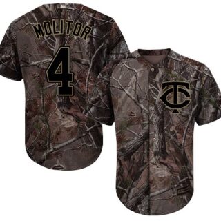 Twins #4 Paul Molitor Camo Realtree Collection Cool Base Stitched Baseball Jersey