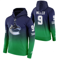 Vancouver Canucks #9 JT Miller Reverse Retro Pullover Hoodie Green